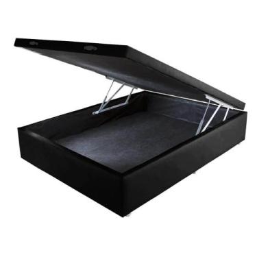 Imagem de Cama Box Baú Casal 188x138 Reforçado - CONFORT BRAZ, Preto