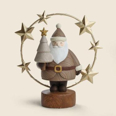 Imagem de Adorno Noel Rustic Led Resina 9x5.22cm - Acasa Cinza