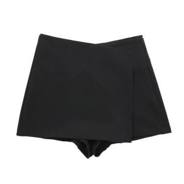 Imagem de Minissaia Assimétrica de Cintura Alta - Shorts para Mulheres (Preto e 