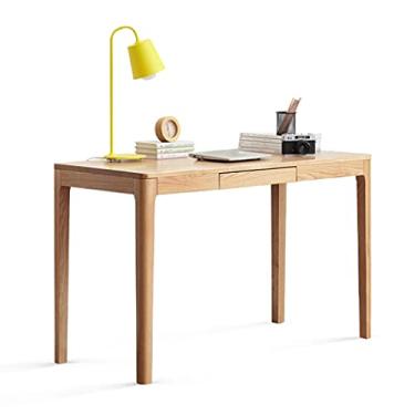 Imagem de 5sssallefaa Mesa de computador de madeira maciça, mesa de trabalho, mesa de trabalho, penteadeira/mesa de estudo com 1 gaveta (120 x 56 x 75 cm) ()