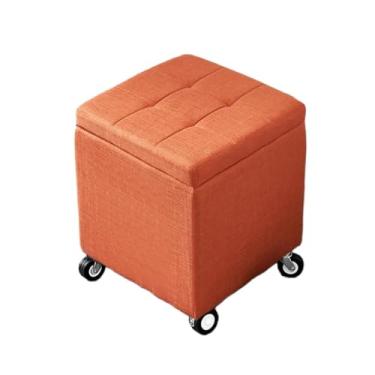 Imagem de Puff Baú Sapateira Bau Organizador Para Quarto Com Rodízios Móveis Para Quarto Baú Retangular Banquinho Puff Decorativo Organizador Guarda Brinquedos Assento(Yellow 1,31.5" x 15.7" x 18.1")