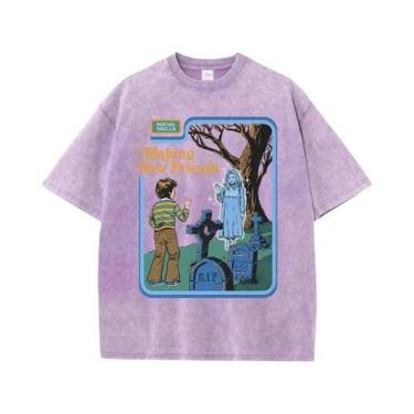 Imagem de Camiseta Unissex Oversized De Algodão Estilo Hip Hop Respirável Casual