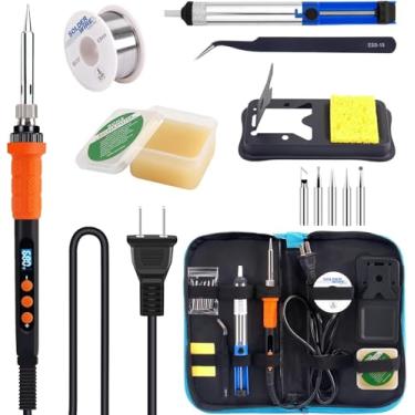 Imagem de LDK Kit De Ferro Solda, 100 W, Digital, Para Eletrônicos, Soldagem Joias Com Pistola Caneta, 5 Pontas, Suporte, Pasta Ventosa, Pinça