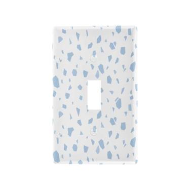 Imagem de Wassud Placa de cobertura para interruptor de luz, padrão de terraço, azul, coberturas de tomada decorativas, placa de parede para tomadas elétricas, interruptor único 11 x 6 cm
