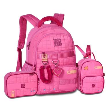 Imagem de Mochila com Lancheira Térmica e Estojo Feminino Kit Rebecca Bonbon-Feminino