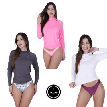 Imagem de Kit 3 Camisa Térmica Segunda Pele Blusa Proteção Solar UV 50+- c2 KIT 