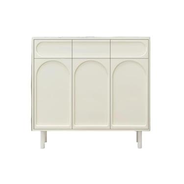 Imagem de PPALORTEX Sapateira, porta de entrada, porta de entrada, porta doméstica, estilo creme de luxo, hall de entrada, armário integrado fora do corredor, prateleira de sapatos para armário (100 cm)