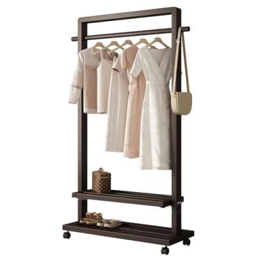 Imagem de Suporte de roupas moderno, suporte de roupas, organizador de roupas com rodinhas sobre rodas, cabide para calças, vestidos, para quarto, sala de estar, loja de roupas (85 cm/33,5 pol.)