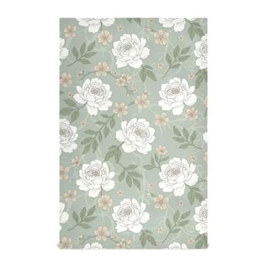 Imagem de Burbuja Pacote com 4 toalhas de cozinha com flores, panos de prato absorventes reutilizáveis de microfibra para secagem e limpeza, 45 x 71 cm