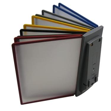 Imagem de Organizador de referência para montagem na parede - Pasta de exibição de mesa de 10 painéis, capacidade para 20 folhas para documentos A4, ideal para oficinas, salas de exposição e armazenamento