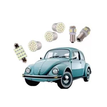 Imagem de Kit Led Pingo Torpedo Fusca Vw Farolete Placa Teto Ré