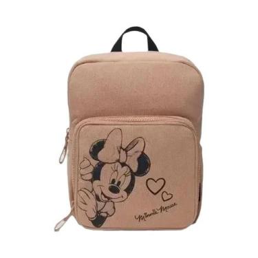 Imagem de Mochila De Lona Mickey Minnie Disney, Bolsa Escolar De Grande Capacida