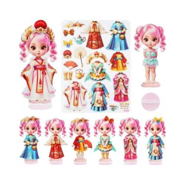 Imagem de Bonecas Magnéticas Para Meninas, Conjunto De Brinquedos De Princesa Pa