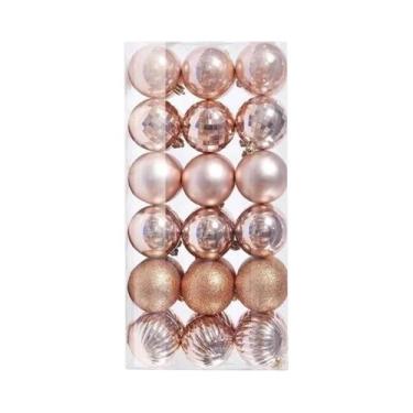 Imagem de 24/36 Peças De Bolas Decorativas De Natal Em Metal Brilhante De 4cm Pa