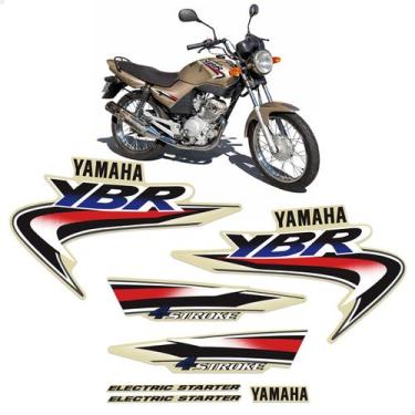 Imagem de Kit Adesivos Para Yamaha Ybr 125 2003 Moto Bege Completo - SPORTINOX