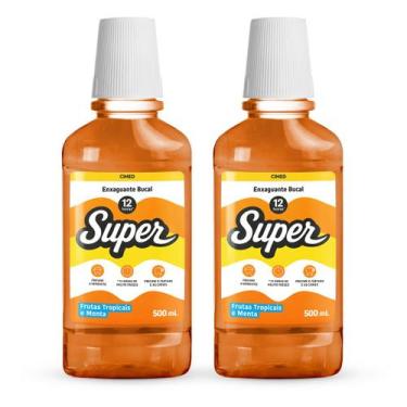 Imagem de Kit 2x Enxaguante Bucal Super 12h Frutas Tropicais 500ml - Cimed