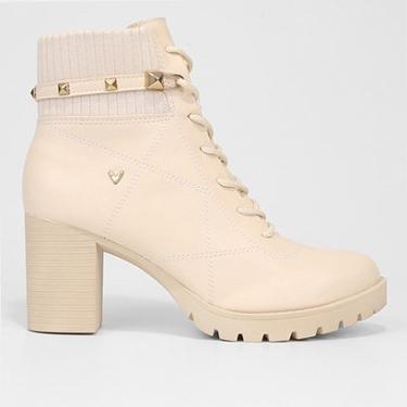 Imagem de Bota Coturno Cano Curto Knit Salto Bloco Médio Mississipi Tratorada Feminina-Feminino