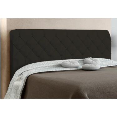 Imagem de Cabeceira Cama Box Casal 195cm Paris Veludo Chocolate - Js Móveis