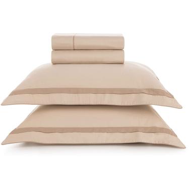 Imagem de Jogo de Cama Karsten Lara 300 Fios 4 Peças Queen Rosa