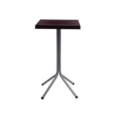 Imagem de Mesa Quadrada Tramontina Sigma Alta 59x106 cm Marrom Polipropileno e Base em Aço Carbono