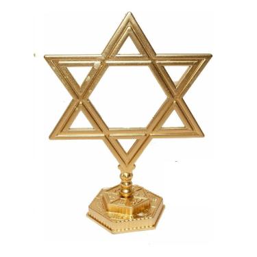 Imagem de Candelabro Menora Estrela De Davi Dourado Grande