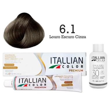 Imagem de Kit Coloração Itallian Color 6.1 Louro Escuro Cinza + Oxi 30