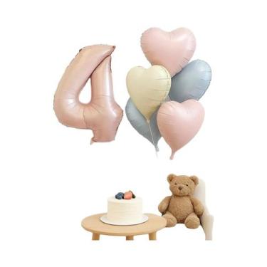 Imagem de Balões De Folha Rosa Claro De 32 Polegadas, Conjunto Com 6 Peças, Núme