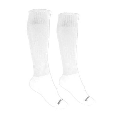 Imagem de Meião de Futebol Futebol Canelada Pro com Meia Frisada na Panturrilha e Tecnologia Atoalhada Branco Poker