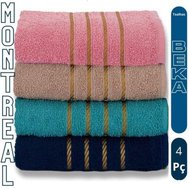 Imagem de Kit Toalha de Banho Montreal 4 Peças 100% Algodão 330G-M2 Alta Absorção Banhão 70X140