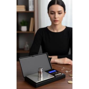 Imagem de Mini Balança Precisão 0,1g-500g Digital Portátil Bolso Preto - Congrat