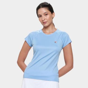 Imagem de Camiseta Fila Tennis Basic Feminina, Azul turquesa, G