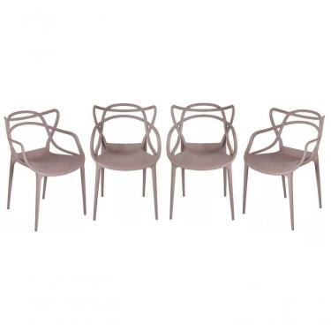 Imagem de Kit 4 Cadeiras Allegra Estrutura em Plástico Fendi para Restaurante e Lanchonete