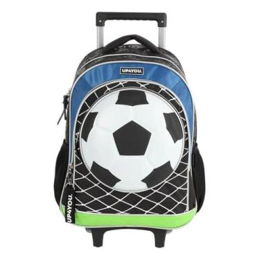 Imagem de MOCHILA ESCOLAR FUTEBOL RODINHAS PRETO UP4YOU - IC41742UP Preto, M, Pr