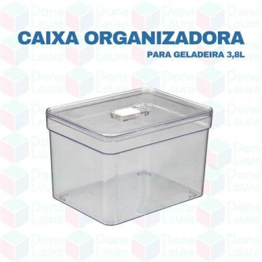 Imagem de Organizadores Alimentos Geladeira Alto Retangular Tampa 3 Un - PLASTUT