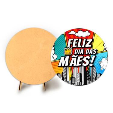 Imagem de Painel Festa Sublimado Veste Fácil 1,50m Dia Das Mães + Suporte MDF - 