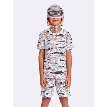 Imagem de Pijama Manga Curta Montros Múmia - Veggi, Branco, 4, Unissex