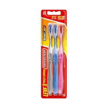 Imagem de Escova Dental Dental Clean Basic Color Macia - 3 Unidades - Dentalclea