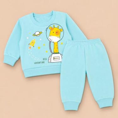 Imagem de Conjunto de Moletom Bebês até 12 meses Blusa e Calça Frio Quentinho e 
