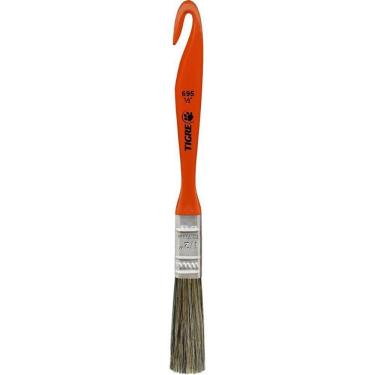 Imagem de Kit 12 Trinchas de Pintura 695 Média Cerda Gris 1-2 Polegada Cabo Laranja Tigre
