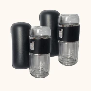Imagem de Kit 2X: Garrafa Vidro com Infusor e Case para Chá Ah! Natu