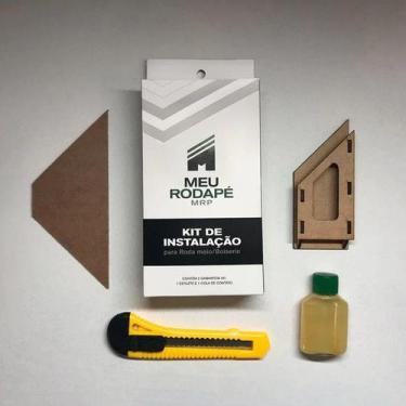 Imagem de Kit Instalação para Rodapé de EVA com Estilete Gabarito e Cola 5x1cm -