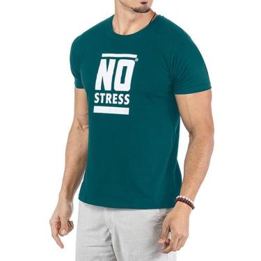 Imagem de Camiseta Estampa Frontal Logo No Stress Verde-Masculino