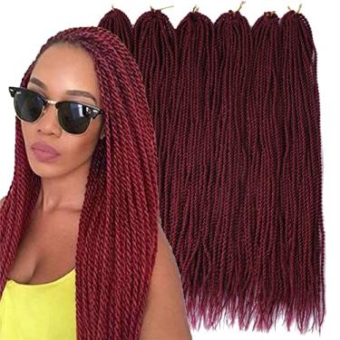 Imagem de Mayloss 6 Pacote/LOTE Senegalese Twist Crochet Tranças de Cabelo Pequeno Fácil Twist Crochet Trança Cabelo 2S Senegalese Twists 14 polegada 18inch 24inch 30 fios/pacote Penteados Para As Mulheres cor (14 polegad, Bug)