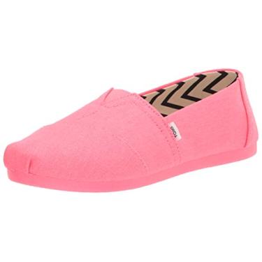 Imagem de TOMS Mocassim Alpargata Feminino, Tela de algodão reciclado rosa neon, 5.5