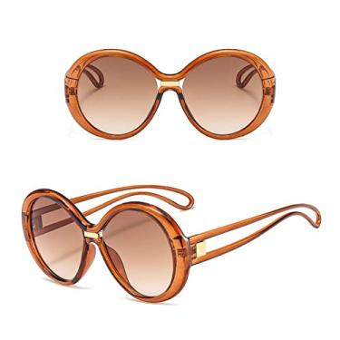 Imagem de Óculos de sol redondos superdimensionados fashion feminino vintage colorido lente oval óculos populares masculinos óculos de sol sombras uv400,3, outros