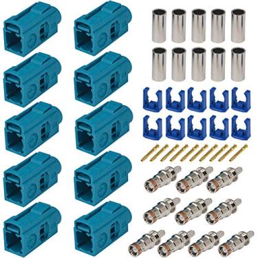 Imagem de onelinkmore Adaptador Fakra para antena GPS Fakra Z Conector fêmea de crimpagem Fakra Z Waterazul/5021 Conector crimpagem para RG316 RG174 LMR100 Pacote com 10