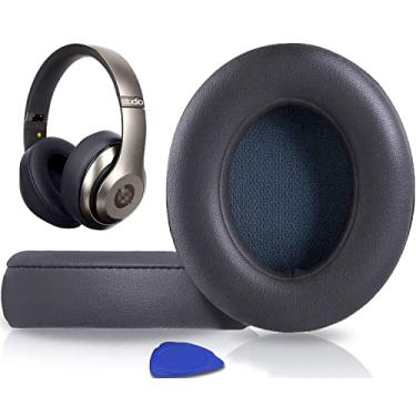 Imagem de SoloWIT Almofadas de Substituição para Beats Studio 2 & Studio 3 com Fio e Sem Fio Auscultadores, Almofadas com Couro de Proteína Suave, Espuma com Memória de Isolamento Acústico-Titânio