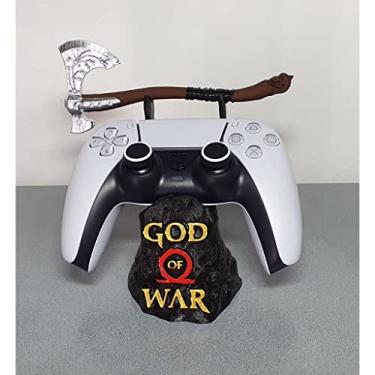 Imagem de Suporte Para Controle PS4 e PS5 com o tema God Of War + Machado Leviathan COR:PRETO