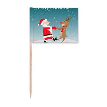 Imagem de mass Papai Noel alce festival palito bandeiras marcadoras decoração de festa