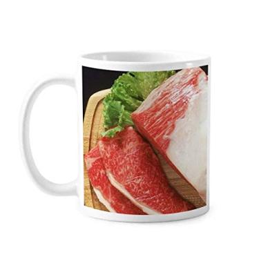 Imagem de Caneca de cerâmica com textura de comida de carne crua de cerâmica xícara de porcelana de café